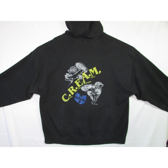 Wu Tang Clan Hoodie Mens Med/Large CREAM Dollar Bill Hip Hop Rap Pullover - Picture 2 of 15